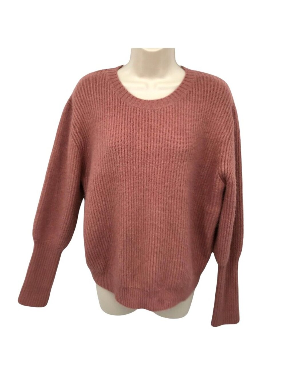 Loved + Adored Womens Ribbed Knit Pullover Sweater Pink Medium Polyester Blend